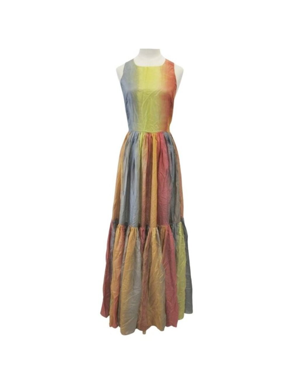 Dior Sample Gradient Stripe Long Dress Multicolor 36